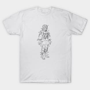 Space Suit Vintage Patent Hand Drawing T-Shirt